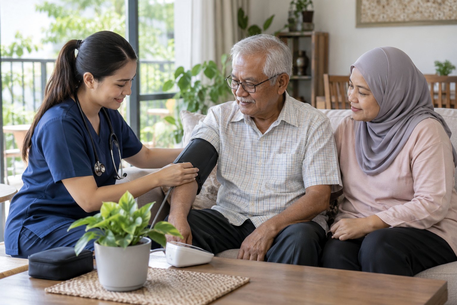 Home vital signs check during medical care